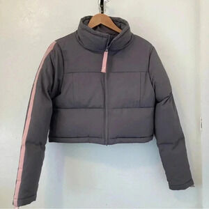 Gymshark Oversized Puffer Jacket‎ Size S Purple Lavender & Pink Slight Cropped